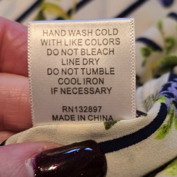 Rose + Olive Top Womens Large Multi Floral Striped Bell Sleeve Cottagecore Boho - Picture 5 of 11